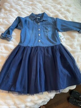 OshKosh B'gosh Navy Denim Top with Navy Tulle Skirt